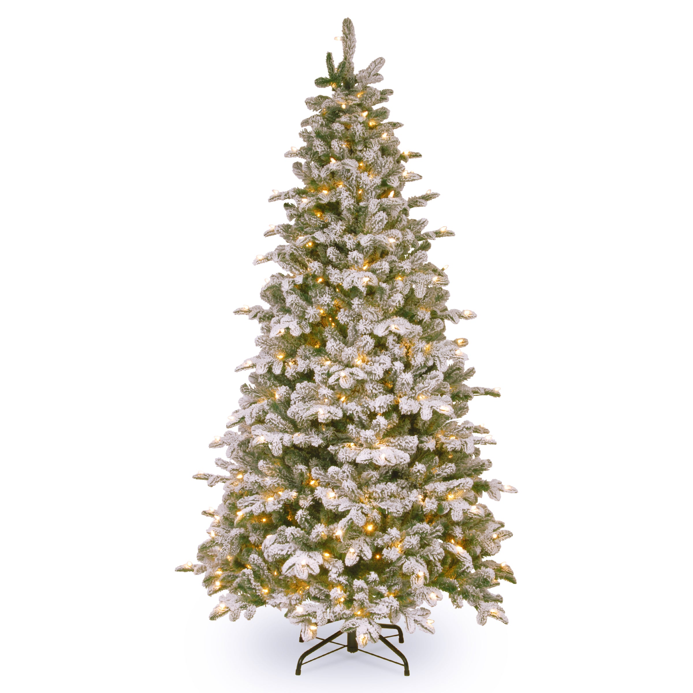 6.5 ft. Pre-Lit Snowy Everest Fir Medium Tree with Clear Lights
